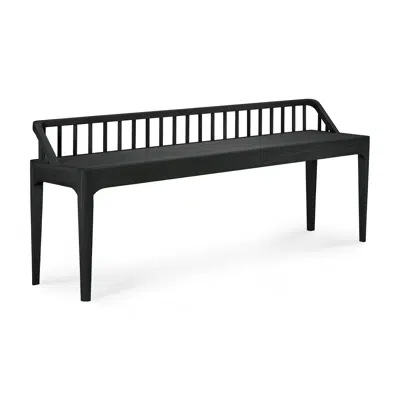 billede til Spindle bench - varnished oak - black - 150x35x60 cm
