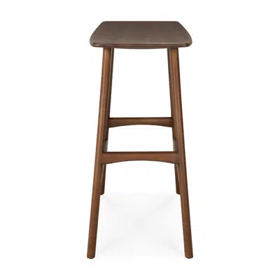 kuva kohteelle Osso counter stool - varnished teak - brown - 57x33x67 cm