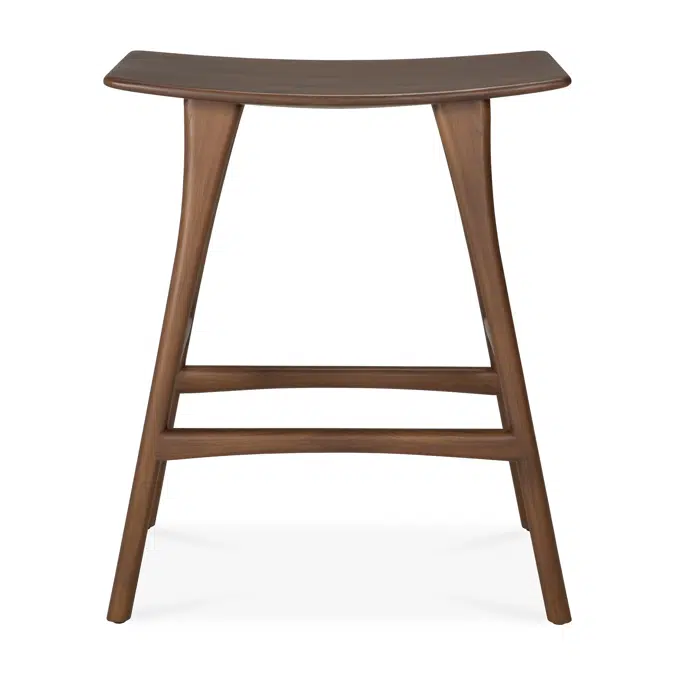 Osso counter stool - varnished teak - brown - 57x33x67 cm