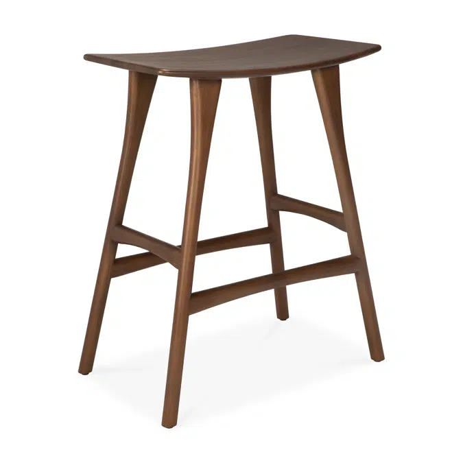 Osso counter stool - varnished teak - brown - 57x33x67 cm