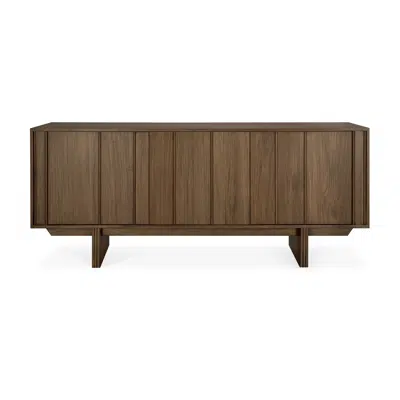 Image for Pillar sideboard - varnished teak - wild brown - 3 doors - 169x45x70 cm