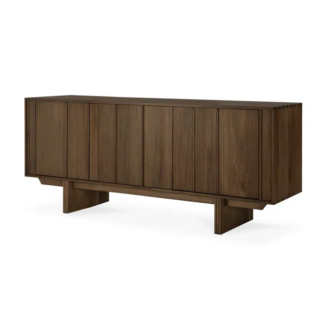 Pillar sideboard - varnished teak - wild brown - 3 doors - 169x45x70 cm