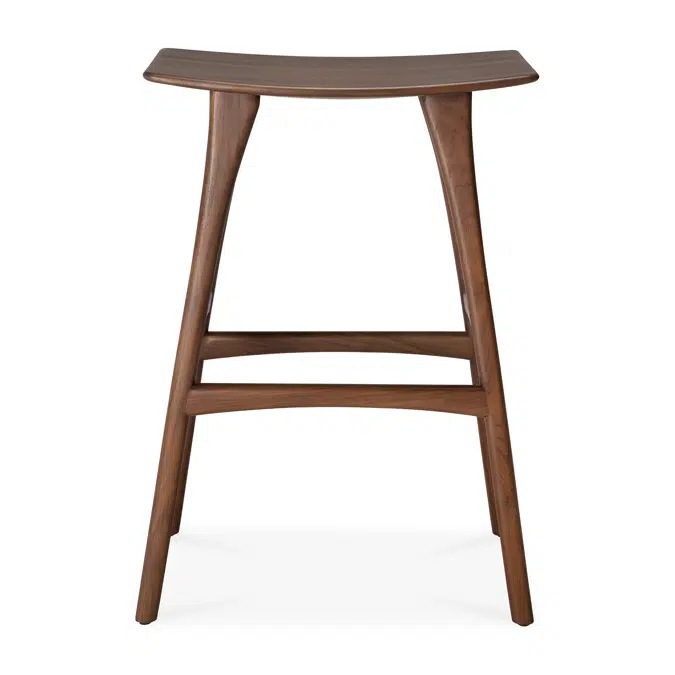 Osso bar stool - varnished teak - brown - 57x33x80 cm