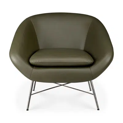 Image for Barrow lounge chair - Green leather - 81 x 79 x 71 cm