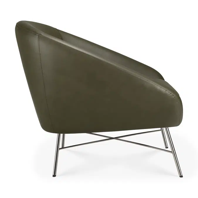Barrow lounge chair - Green leather - 81 x 79 x 71 cm