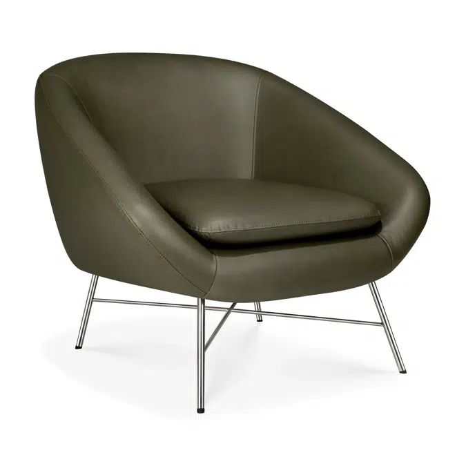 Barrow lounge chair - Green leather - 81 x 79 x 71 cm