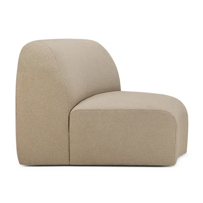 Bulky modular sofa - Almond fabric - 45° round corner 100x95x75 cm
