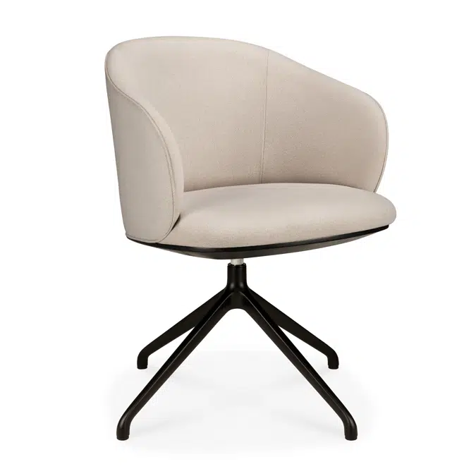 Unda office chair - Salt fabric - black base - without wheels  - 61 x 59 x 79 cm
