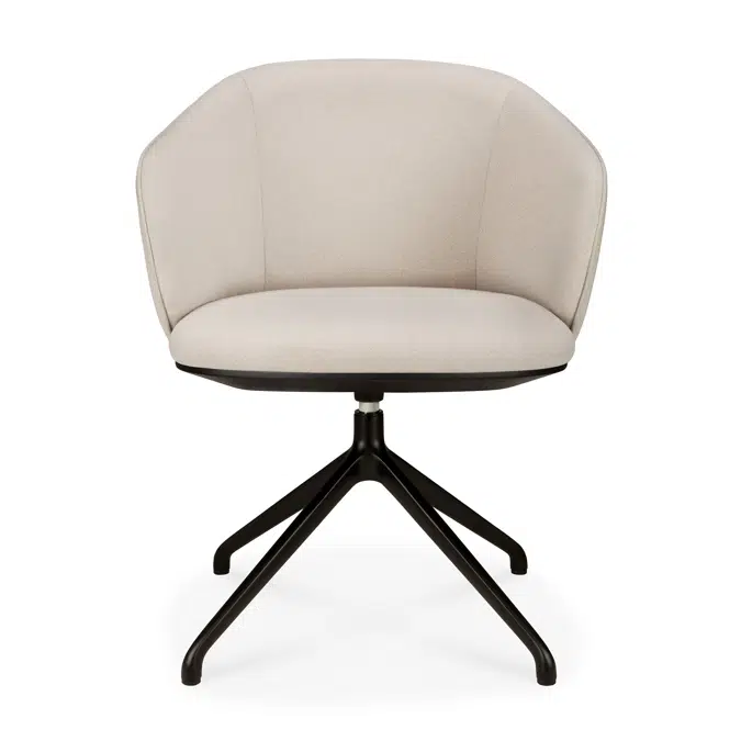 Unda office chair - Salt fabric - black base - without wheels  - 61 x 59 x 79 cm