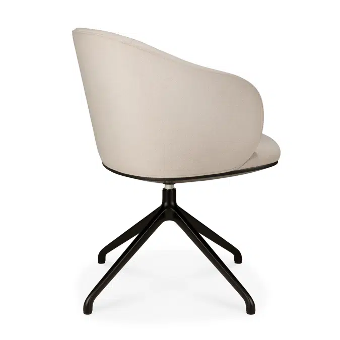 Unda office chair - Salt fabric - black base - without wheels  - 61 x 59 x 79 cm