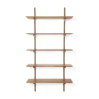 imagen para PI wall shelf - varnished mahogany - 5 shelves - 100x35x196 cm