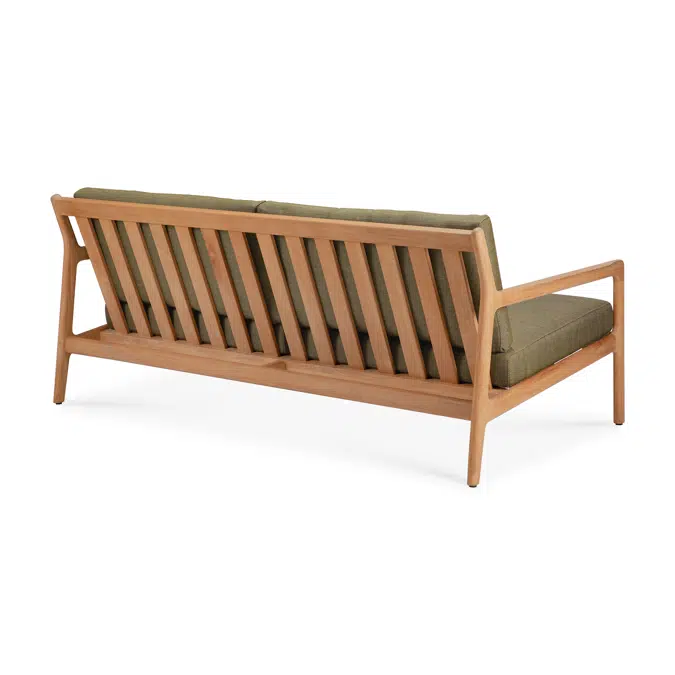 Jack outdoor sofa - teak - Green fabric - 2+ seater - 180 x 90 x 74 cm
