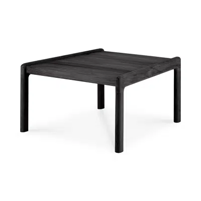 Image for Jack outdoor side table - varnished teak - black - square - 54x54x38 cm