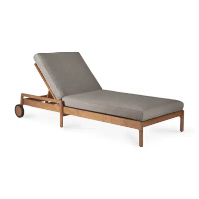 Jack outdoor adjustable lounger - teak - Mocha fabric - 216x84x34 cm图像