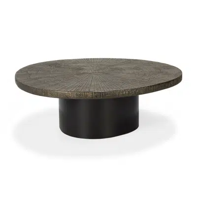 Image for Slice coffee table - varnished Minerals - Ray Whisky - oval - 105x94x33 cm