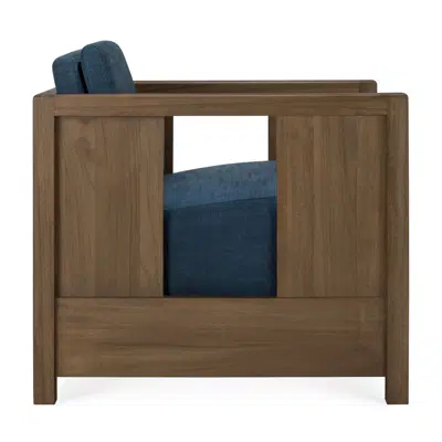 Image for Roan lounge chair - varnished teak - wild  brown - Ink fabric  60x70x65 cm