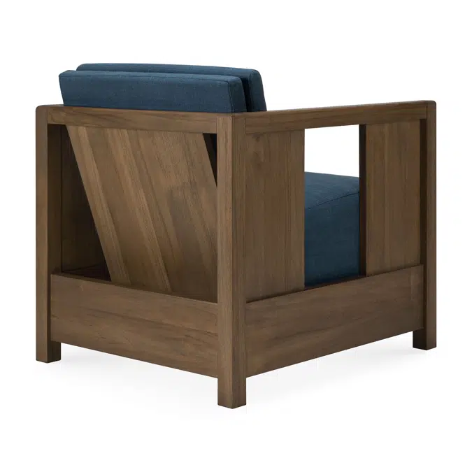 Roan lounge chair - varnished teak - wild  brown - Ink fabric  60x70x65 cm