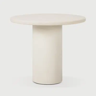 Image for Elements table - varnished Microcement - Off White - round - 90x90x76 cm