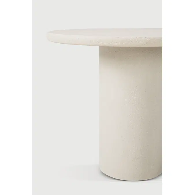 Elements table - varnished Microcement - Off White - round - 90x90x76 cm