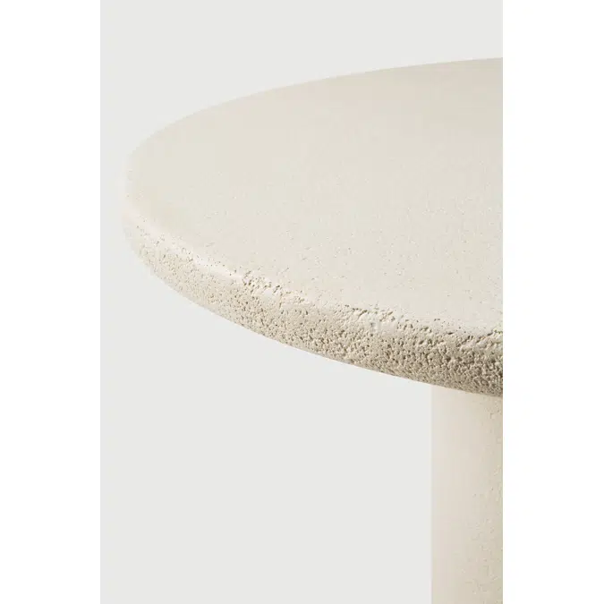 Elements table - varnished Microcement - Off White - round - 90x90x76 cm