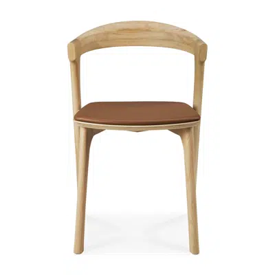 Image for Bok chair - varnished oak - Cognac leather - 50x54x76 cm