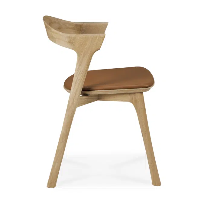 Bok chair - varnished oak - Cognac leather - 50x54x76 cm