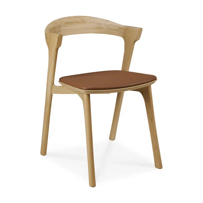 Bok chair - varnished oak - Cognac leather - 50x54x76 cm