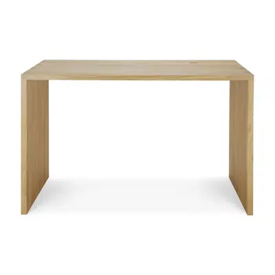 Image for U desk - varnished oak - rectangular - with cable management - 140x70x76 cm
