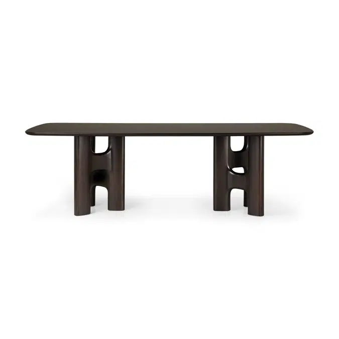 Flow dining table - varnished mahogany - rose brown - rectangular 250x113x76 cm