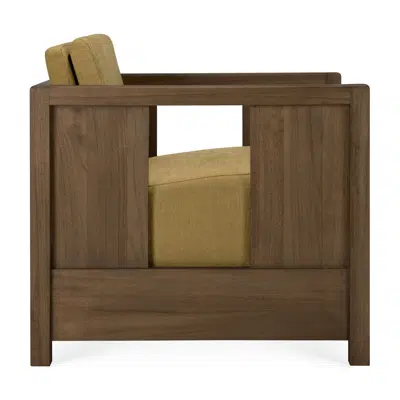 Image for Roan lounge chair - varnished teak - wild brown - Amber fabric  60x70x65 cm