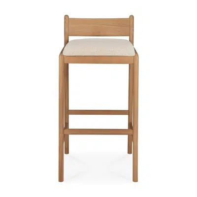 Image for Jack outdoor bar stool - teak - Natural fabric - 46 x 50 x 96 cm