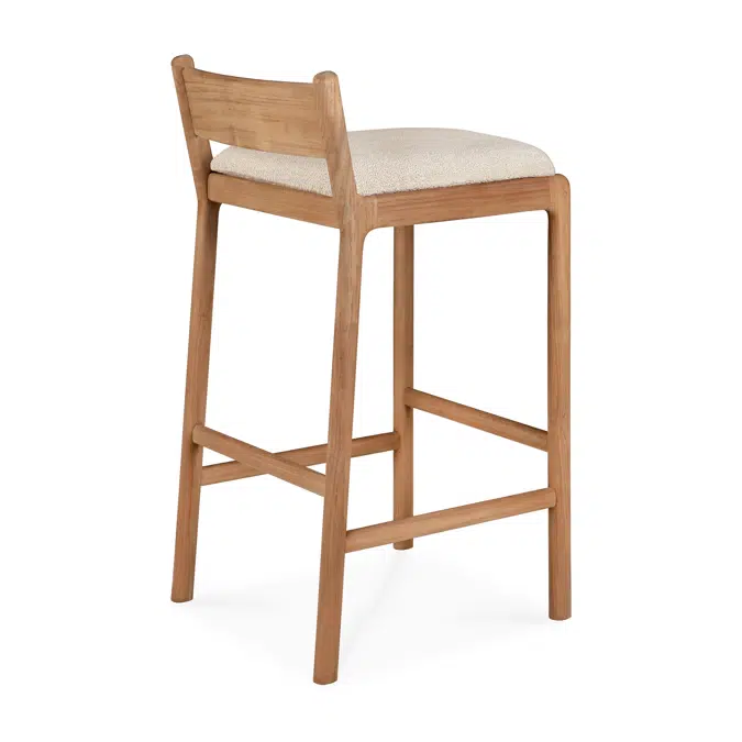 Jack outdoor bar stool - teak - Natural fabric - 46 x 50 x 96 cm