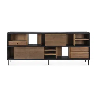 bild för Oscar sideboard - teak - 2 sliding doors - 3 drawers - 224x40x89 cm