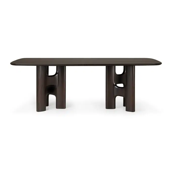 Flow dining table - varnished mahogany - rose brown - rectangular 220x110x76 cm