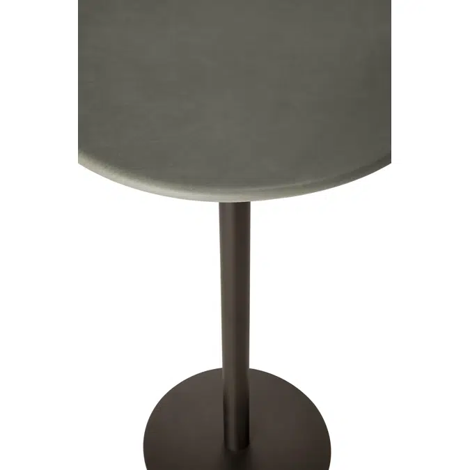 Blend bar table - Muschio leather top - Dark Bronze base - round 70x70x108 cm