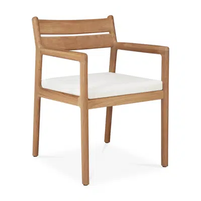 Image for Jack outdoor chair - teak - Off White fabric - with arms - 56x60x81 cm
