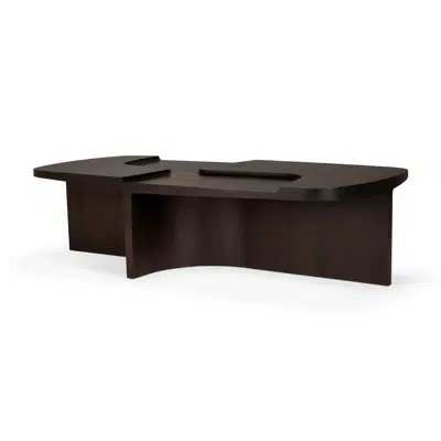 Image for Brutalist coffee table - varnished mahogany - rose brown - rectangular - 143x75x37 cm