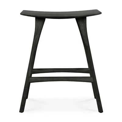 kuva kohteelle Osso counter stool - varnished oak - black - 57x33x67 cm