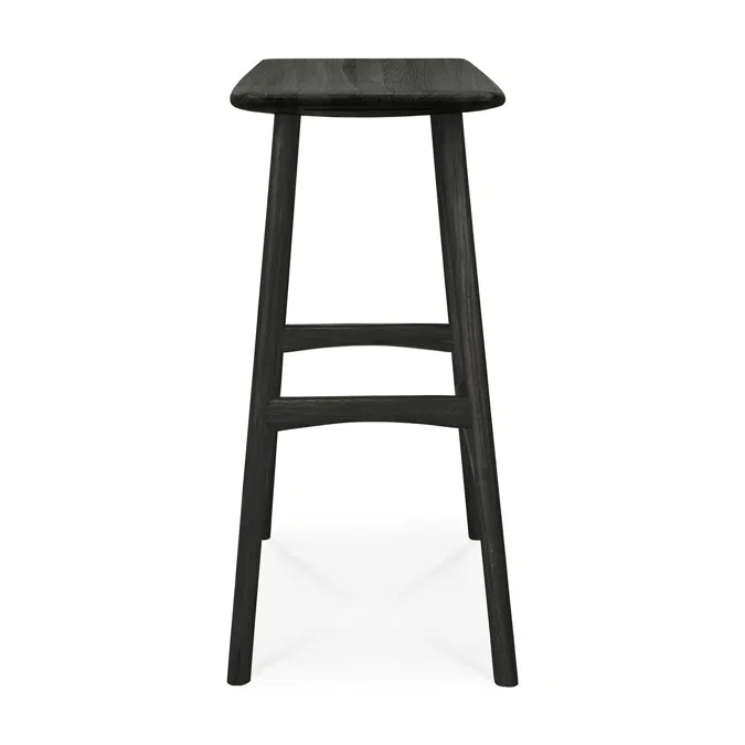 Osso counter stool - varnished oak - black - 57x33x67 cm