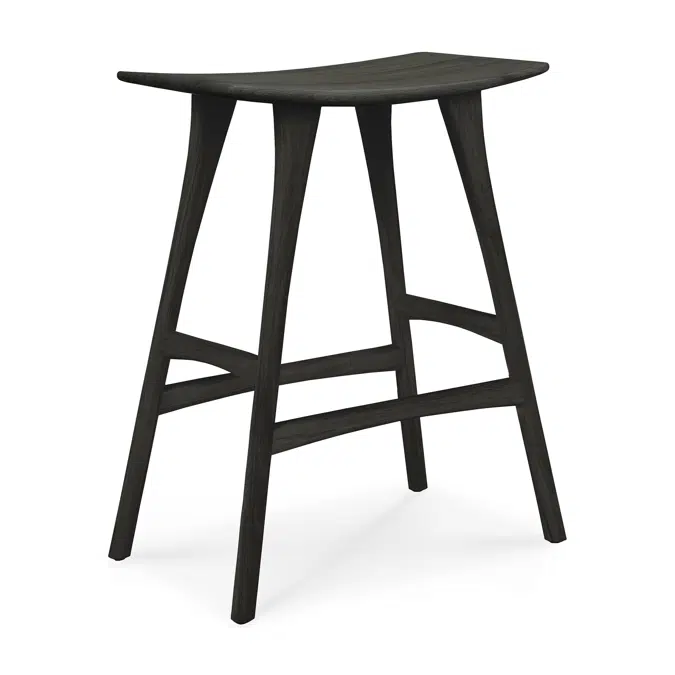 Osso counter stool - varnished oak - black - 57x33x67 cm