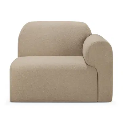 Image for Bulky modular sofa - Almond fabric - end seater with L arm 95x95x75 cm