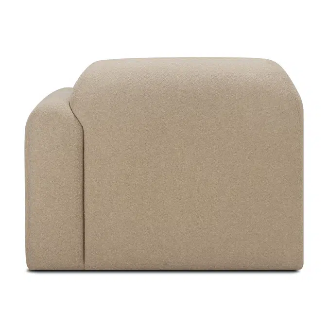 Bulky modular sofa - Almond fabric - end seater with L arm 95x95x75 cm