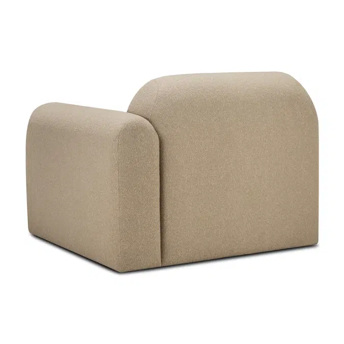 Bulky modular sofa - Almond fabric - end seater with L arm 95x95x75 cm