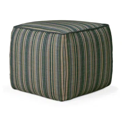 รูปภาพสำหรับ Zahara outdoor pouf - Blue Stripe fabric - 50 x 50 x 45 cm