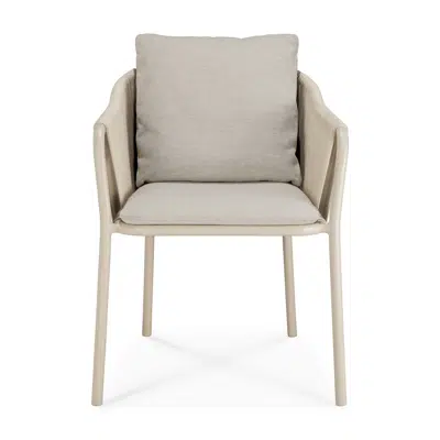 billede til Capitan outdoor dining chair - aluminium - Sand - Sand cord - Oyster fabric 59x64x75 cm
