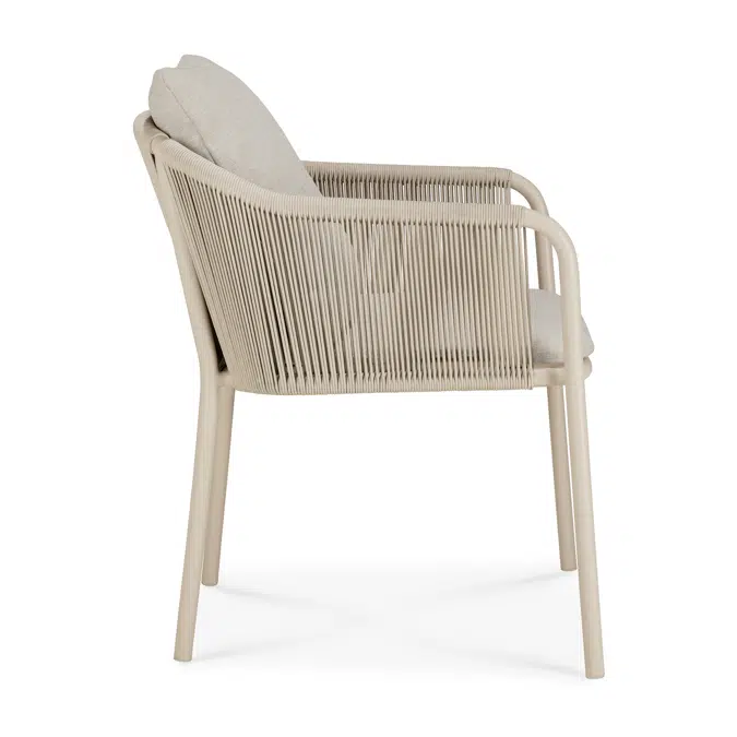 Capitan outdoor dining chair - aluminium - Sand - Sand cord - Oyster fabric 59x64x75 cm