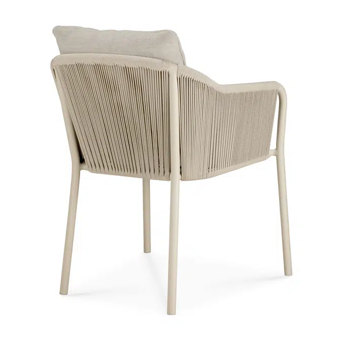 Capitan outdoor dining chair - aluminium - Sand - Sand cord - Oyster fabric 59x64x75 cm