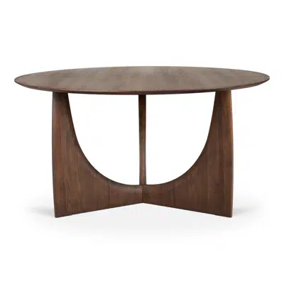 Image for Geometric table - varnished teak - brown - round - 150x150x76 cm