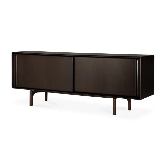 Flow sideboard - varnished mahogany - rose brown - 2 sliding doors - 224x45x82 cm