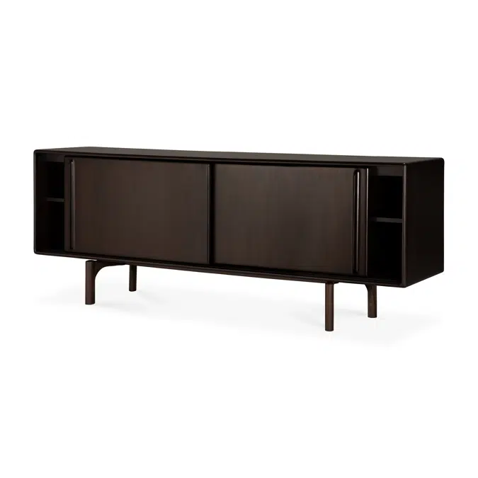 Flow sideboard - varnished mahogany - rose brown - 2 sliding doors - 224x45x82 cm